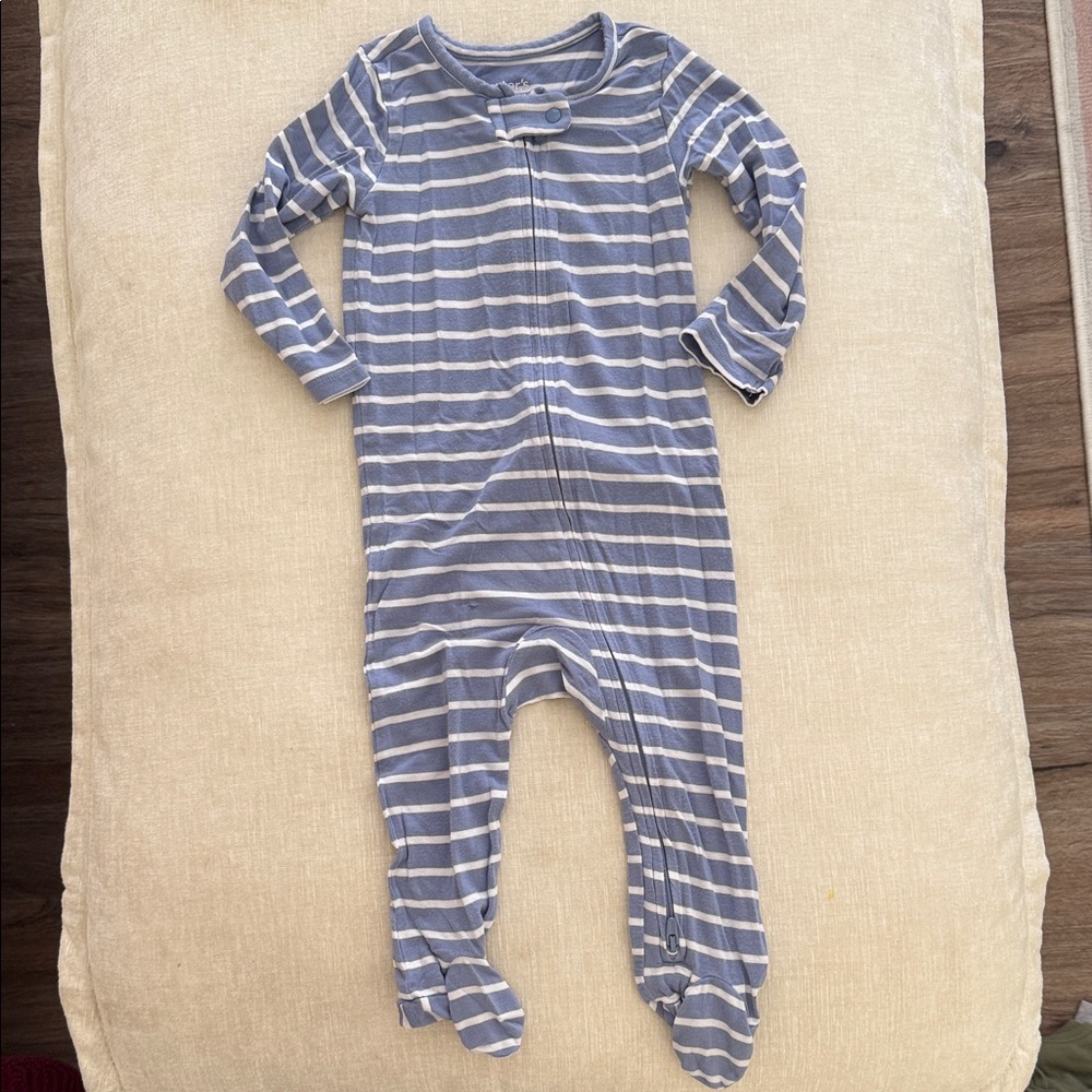 Carter's Blue and White Striped Footed One-Piece